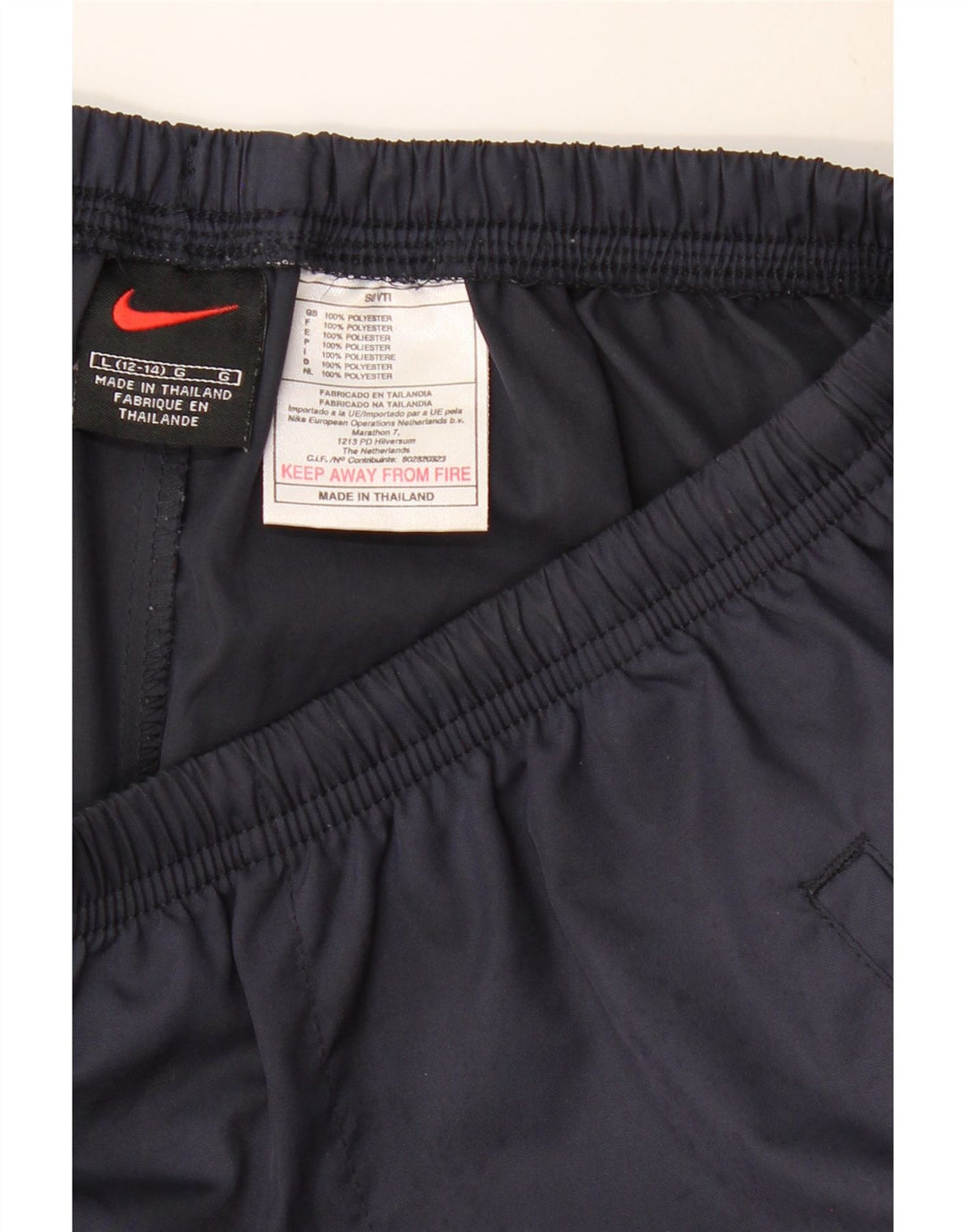 NIKE Womens Tracksuit Trousers US 12/14 Large  Navy Blue Polyester