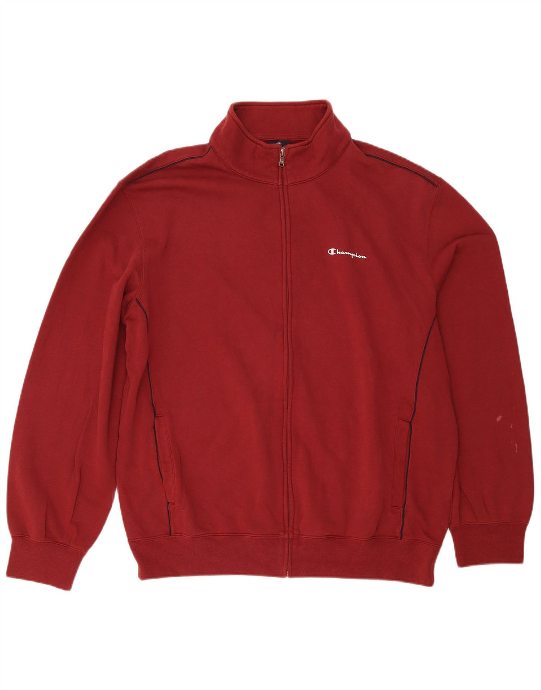 Champion Mens Tracksuit Top Jacket 3XL Burgundy Cotton