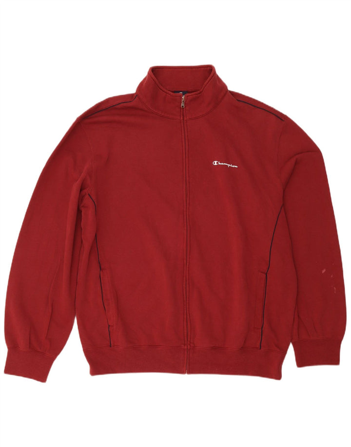 Champion Mens Tracksuit Top Jacket 3XL Burgundy Cotton