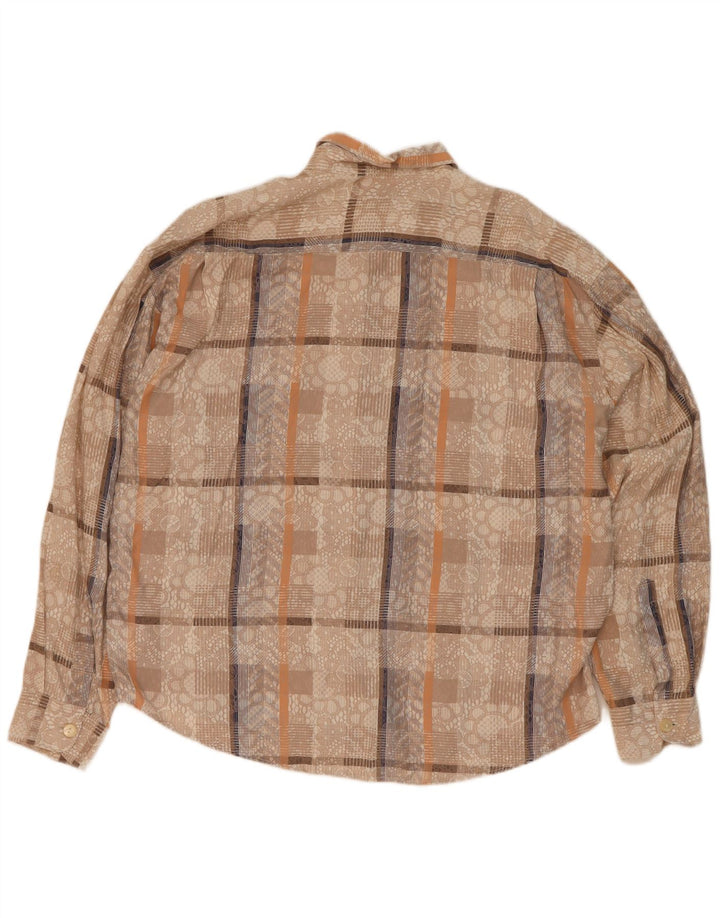 Morgan & Donavan Chemise Homme Taille 41/42 Large Beige Check Viscose