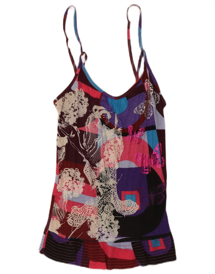 Damski top graficzny na ramiączkach Desigual UK 12, średni, wielobarwny motyl