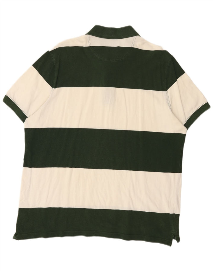 Massimo Dutti Herre poloshirt Stor grøn stribet bomuld