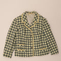 TREVIRA Womens 3 Button Blazer Jacket UK 12 Medium Green Check Wool Vintage Trevira and Second-Hand Trevira from Messina Hembry 