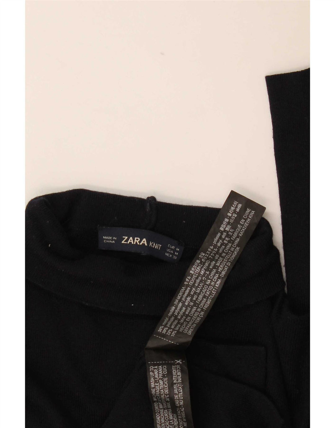 Zara Dame Bluse Top UK 12 Medium Navy Blue Modal
