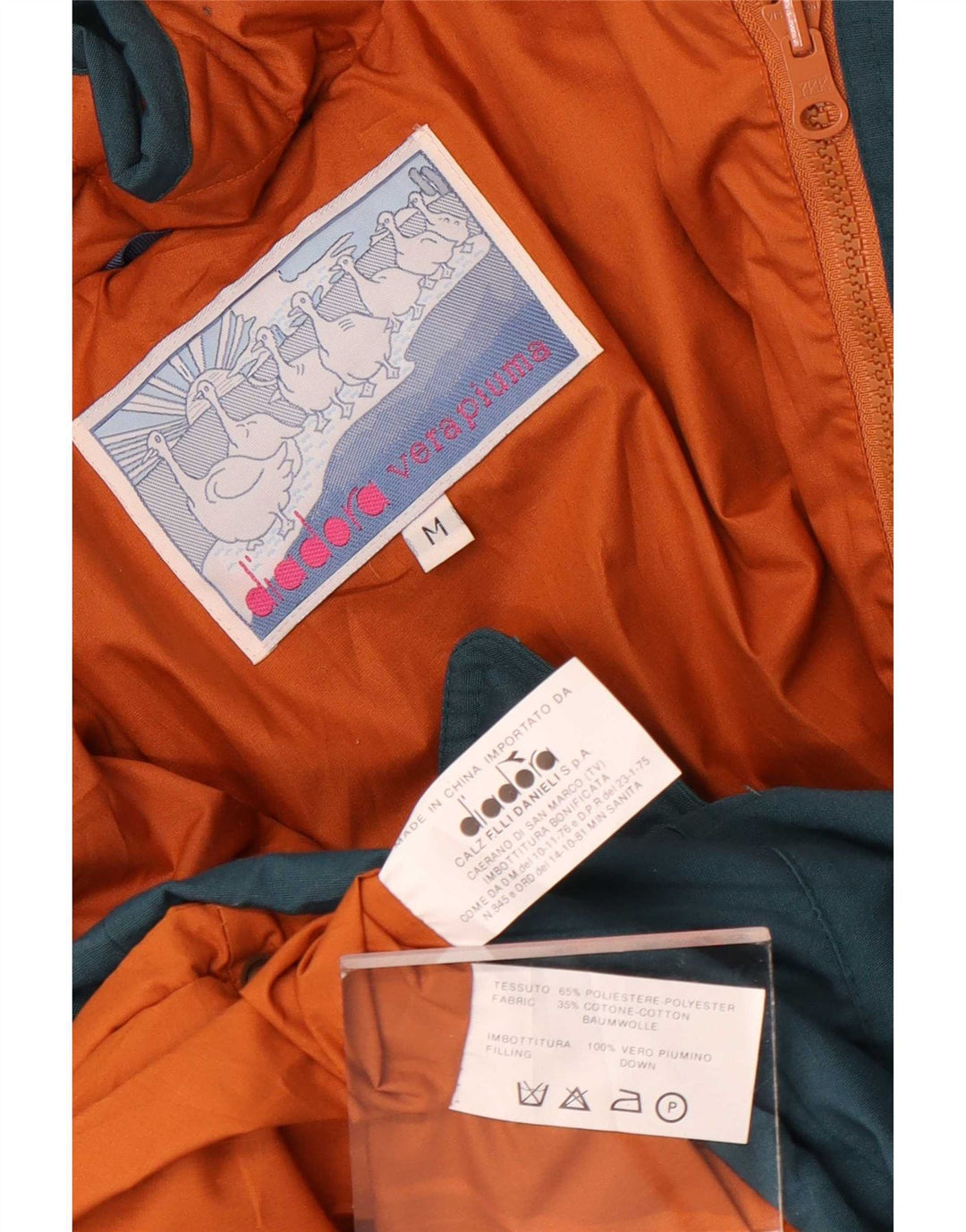 Diadora Wattierte Herrenjacke UK 38 Mittelgrünes Polyester
