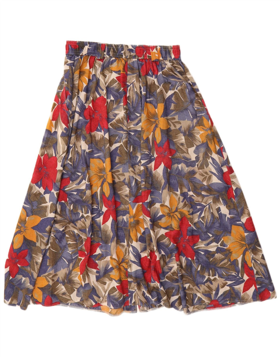ST MICHAEL Womens Flared Skirt UK 14 Medium W28 Multicoloured Floral Retro