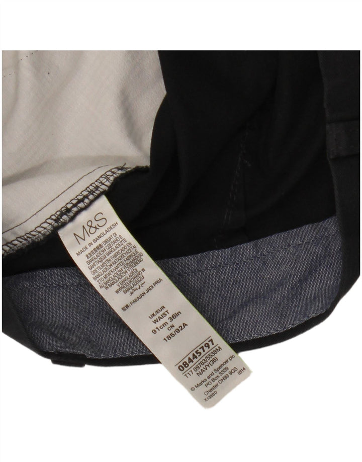 Marks & Spencer Mens Chino Shorts W36 Large  Navy Blue Cotton