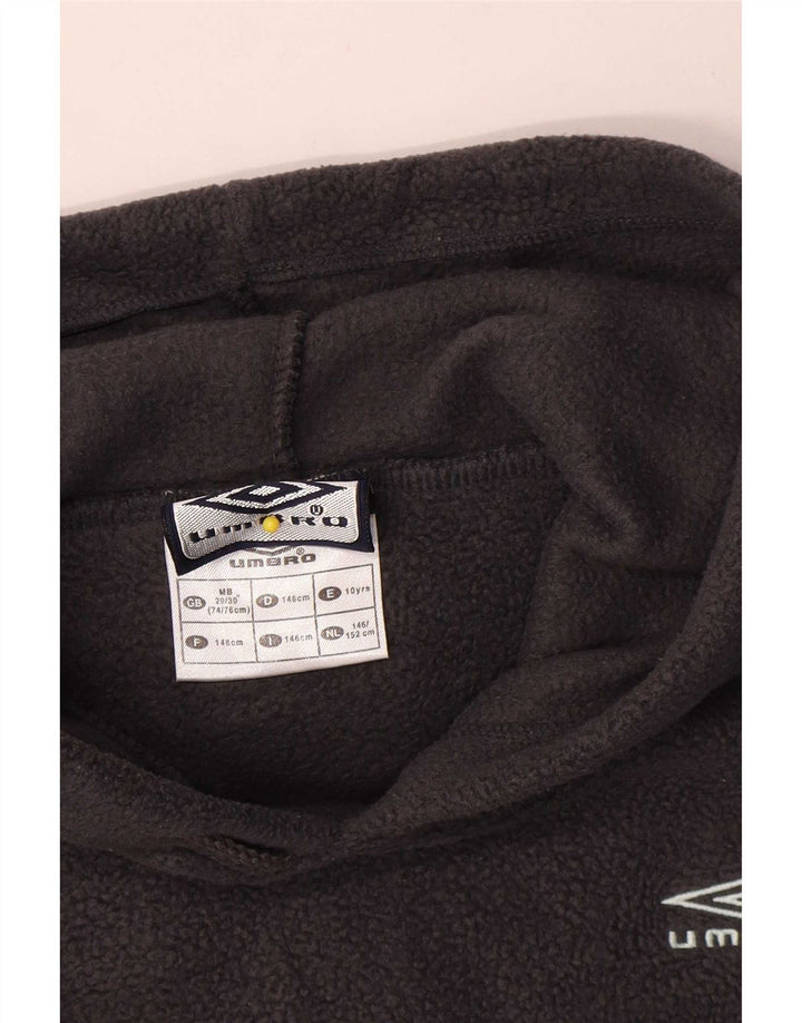 Umbro Boys Hooded Fleece Jumper 9-10 Years Grey Polyester