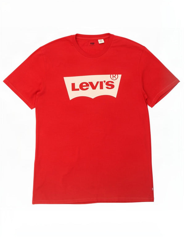 Levi's Mens Graphic T-Shirt Top Large Red Cotton