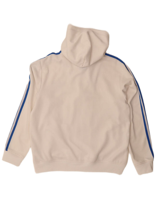 Adidas Mens Zip Hoodie Sweater Large White Polyester