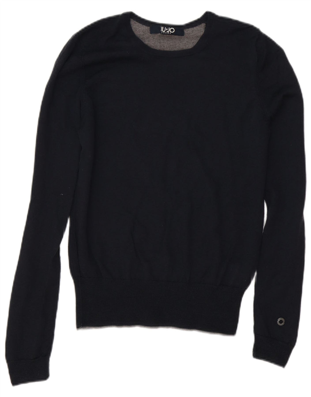 Liu Jo Mens Crew Neck Jumper Sweater Small Navy Blue Wool