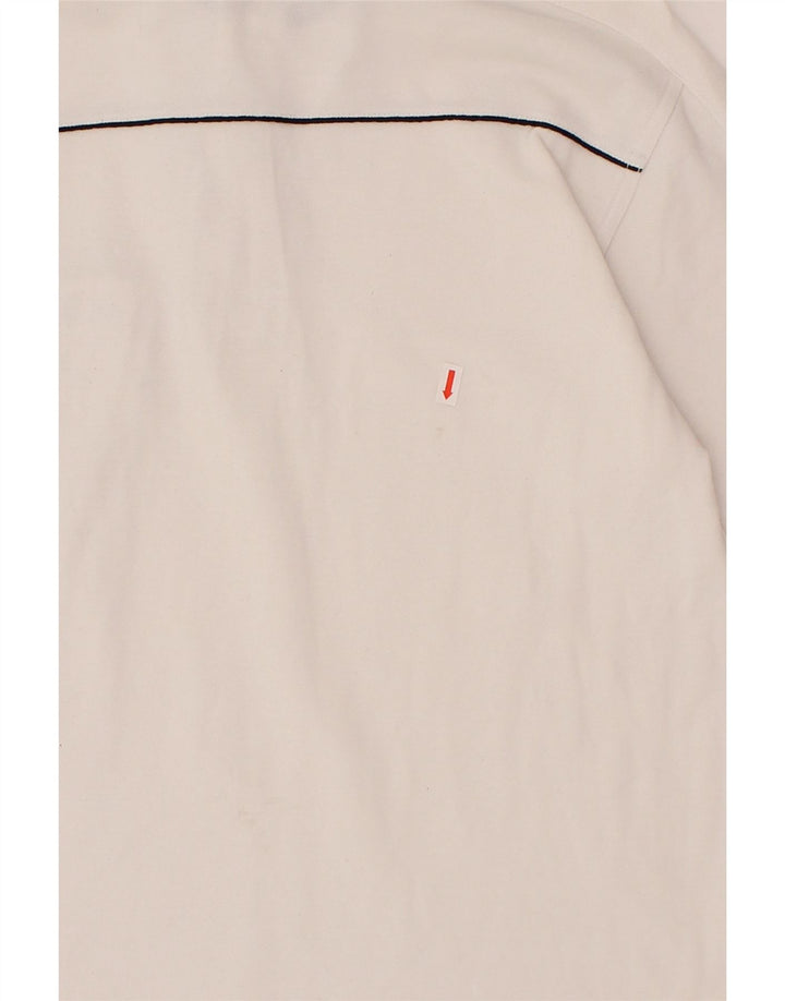 NAVIGARE Mens Graphic Polo Shirt Medium White Cotton Vintage Navigare and Second-Hand Navigare from Messina Hembry 