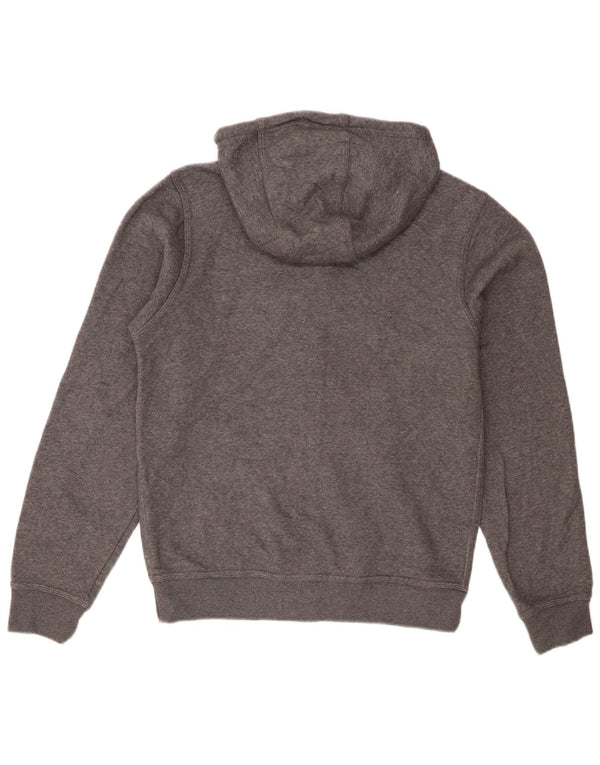 Suéter masculino Nike com capuz e zíper pequeno algodão manchado cinza