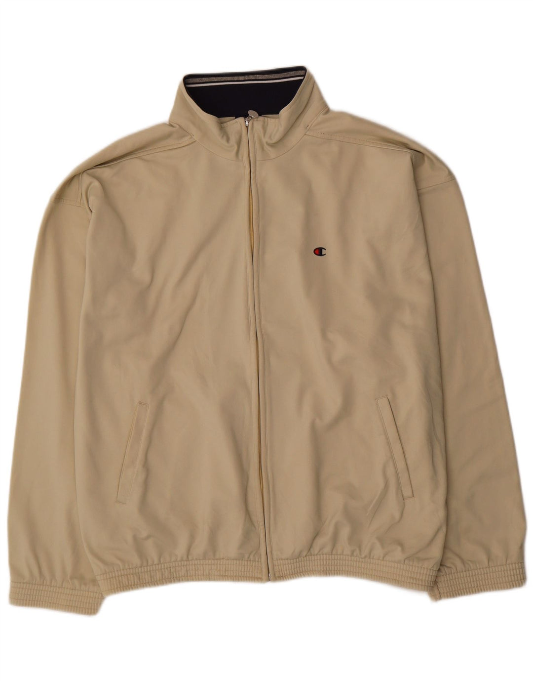 Champion Mens Tracksuit Top Jacket 2XL Beige Polyester