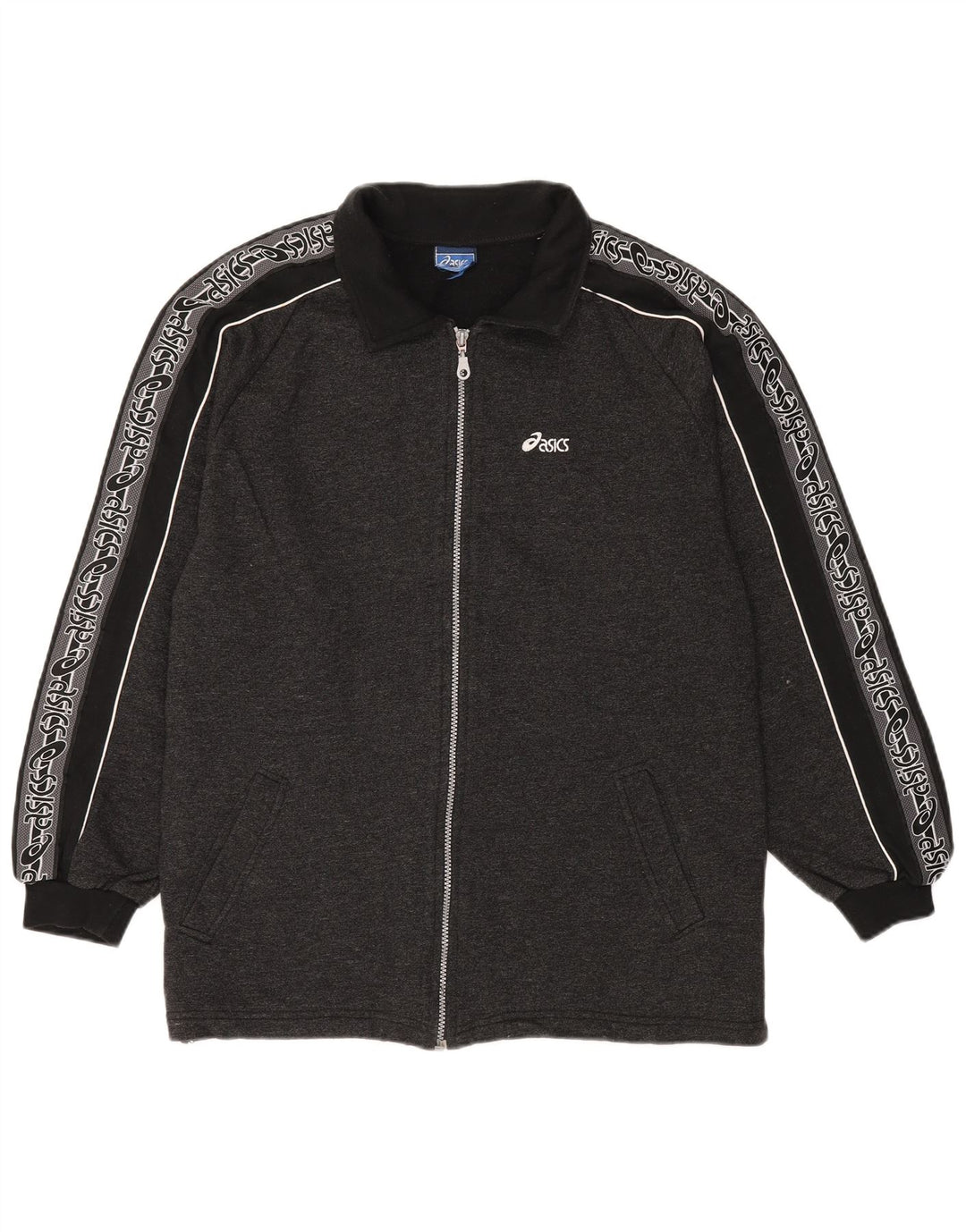 ASICS Mens Graphic Tracksuit Top Jacket XL Grey