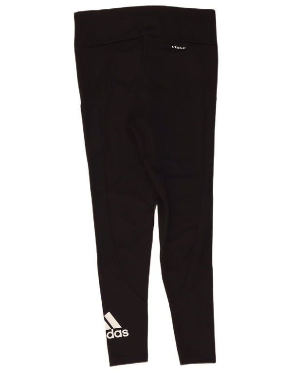 Adidas Womens Aeroready Graphic Leggings UK 16/18 Large Black Polyester