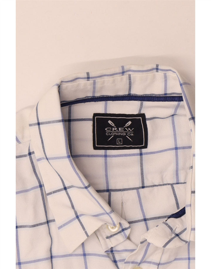 Crew Clothing Mens Shirt Large White Check Cotton