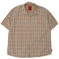 Fat Face Chemise à manches courtes pour homme XL en coton à carreaux beige