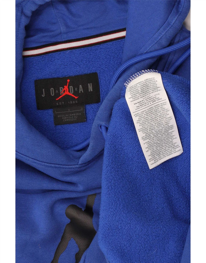 Jordan Mens Graphic Hoodie Jumper Large Blue Cotton
