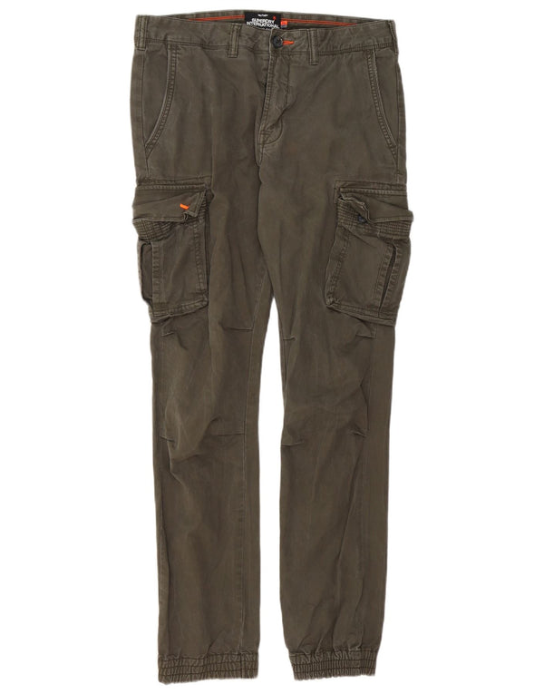 Pantaloni cargo da uomo slim da jogging Superdry W32 L32 cotone kaki