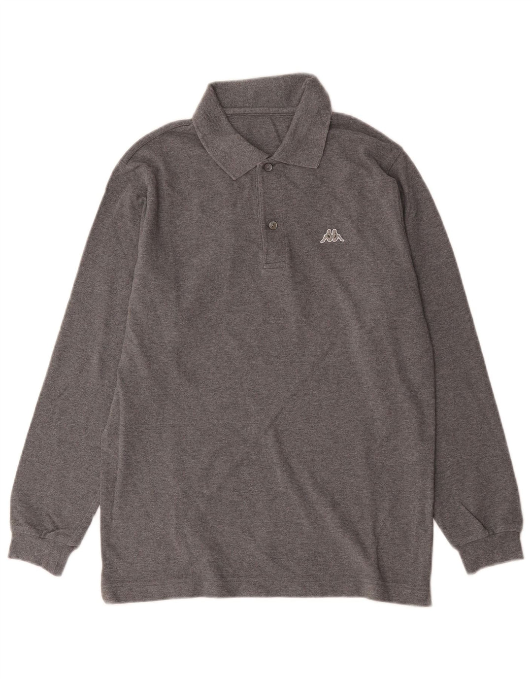 Kappa Mens Long Sleeve Polo Shirt Small Grey Cotton