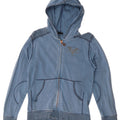 Maglione con cappuccio e zip da donna Lee UK 14 Cotone blu medio