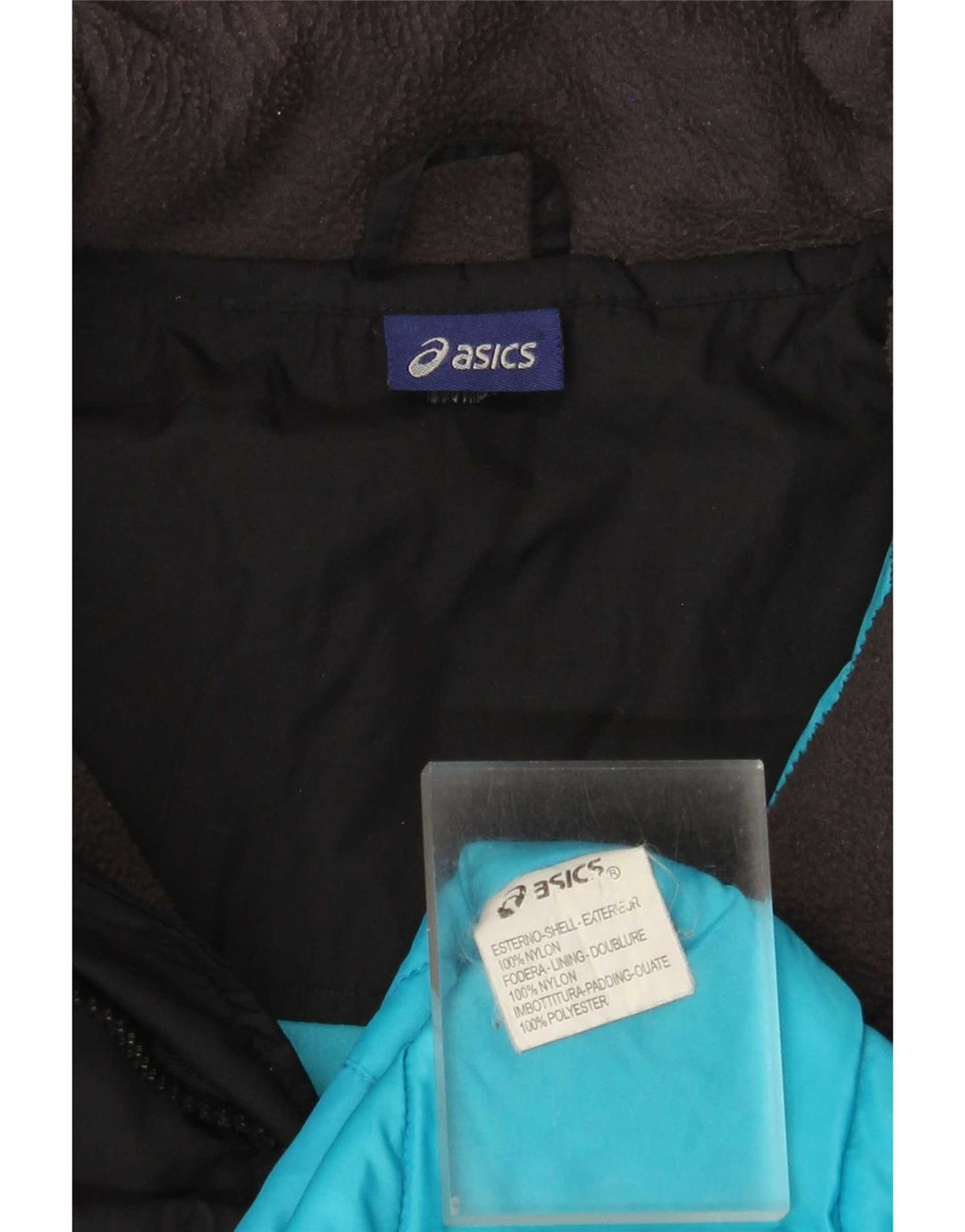 Giacca a vento con cappuccio da uomo Asics UK 40 Large in nylon nero
