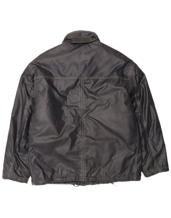 Wampum Mens Hooded Utility Jacket UK 42 XL Black Nylon