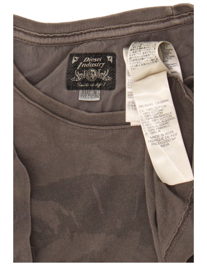 Diesel T-Shirt Graphique Homme Gris Moyen Coton