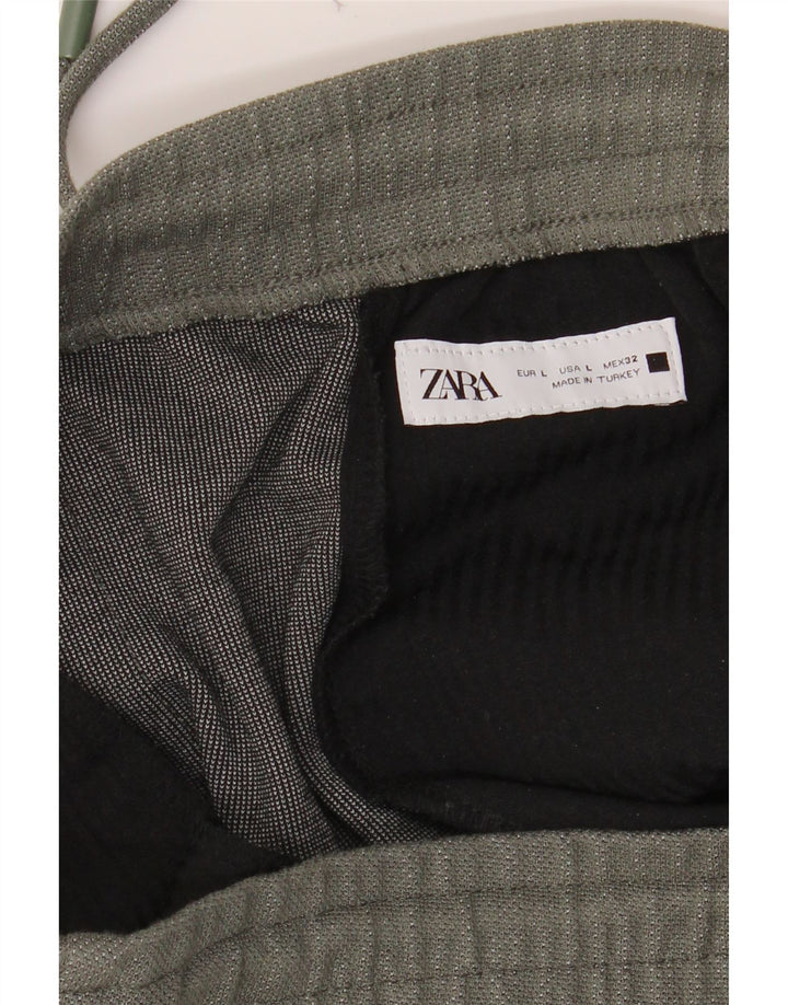 ZARA Mens Tracksuit Trousers Large Grey Viscose