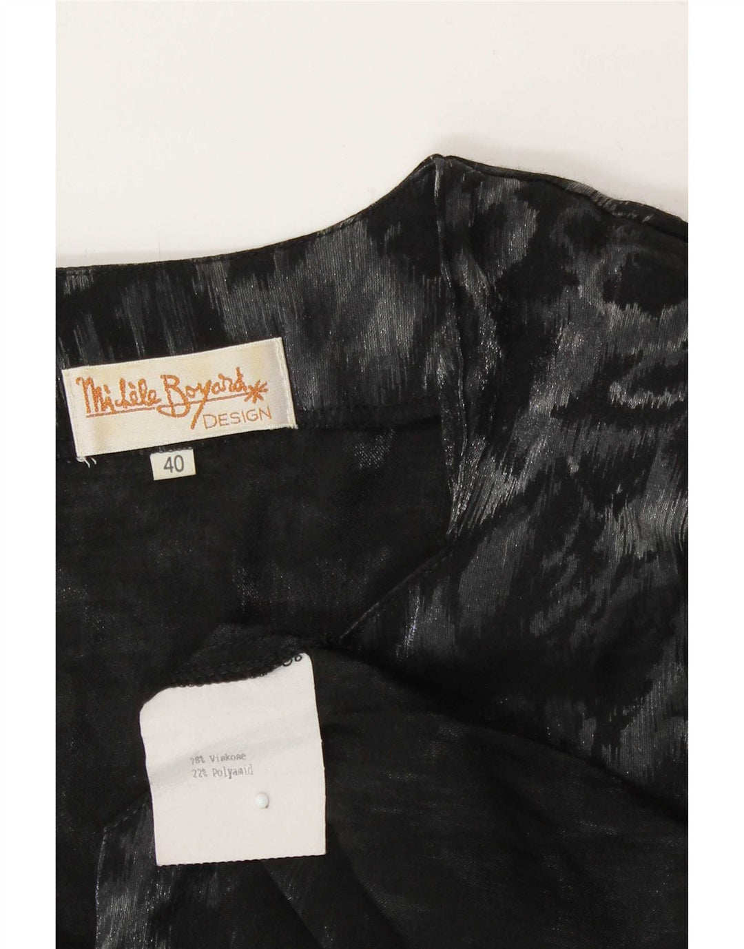Michele Boyard Womens Longline Shirt Blouse EU 40 Medium Black Floral