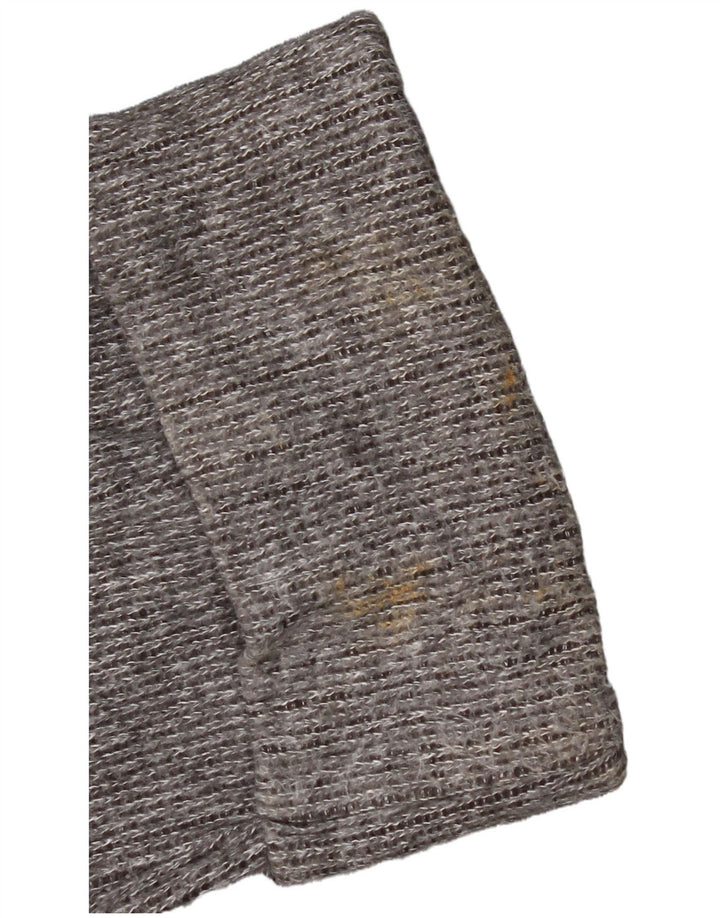Zara Womens Crop Turtle Neck Jumper Sweater UK 14 Medium Grey Flecked
