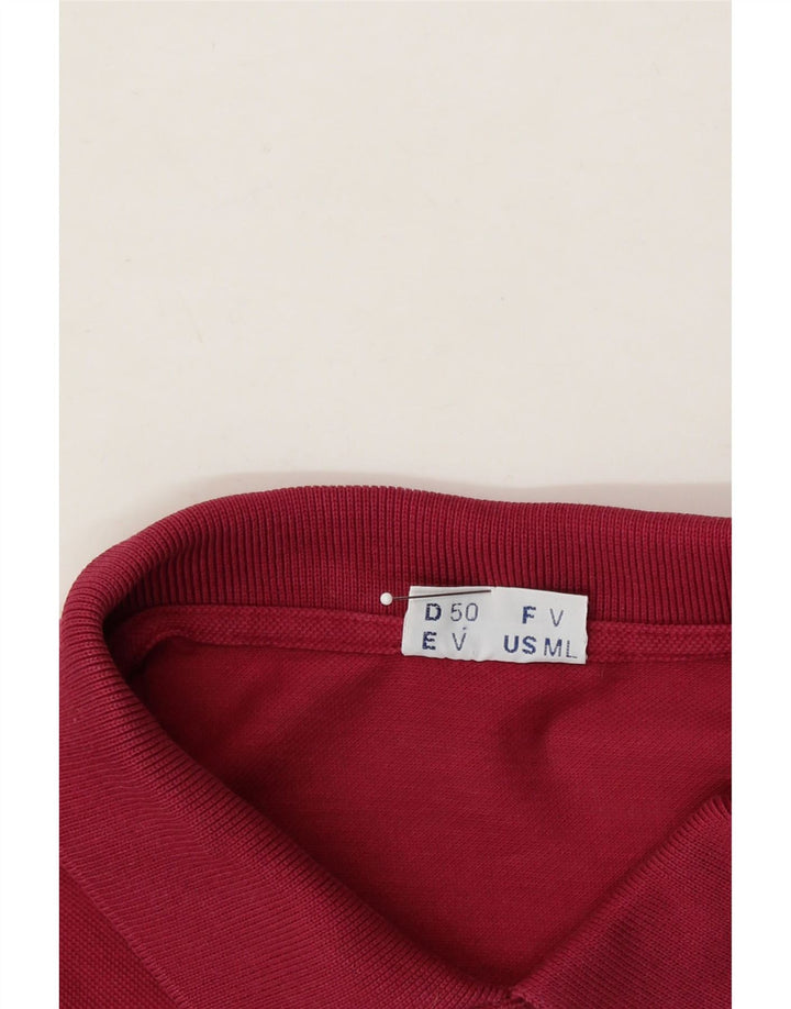 SERGIO TACCHINI Mens Polo Shirt IT 50 Medium Burgundy Cotton Vintage Sergio Tacchini and Second-Hand Sergio Tacchini from Messina Hembry 