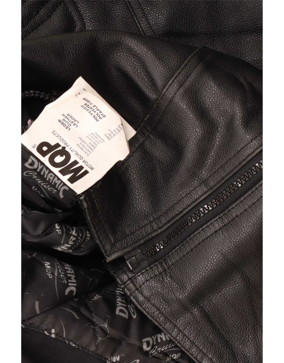 MQP Chaqueta de cuero gráfica para mujer IT 42 Medium Black