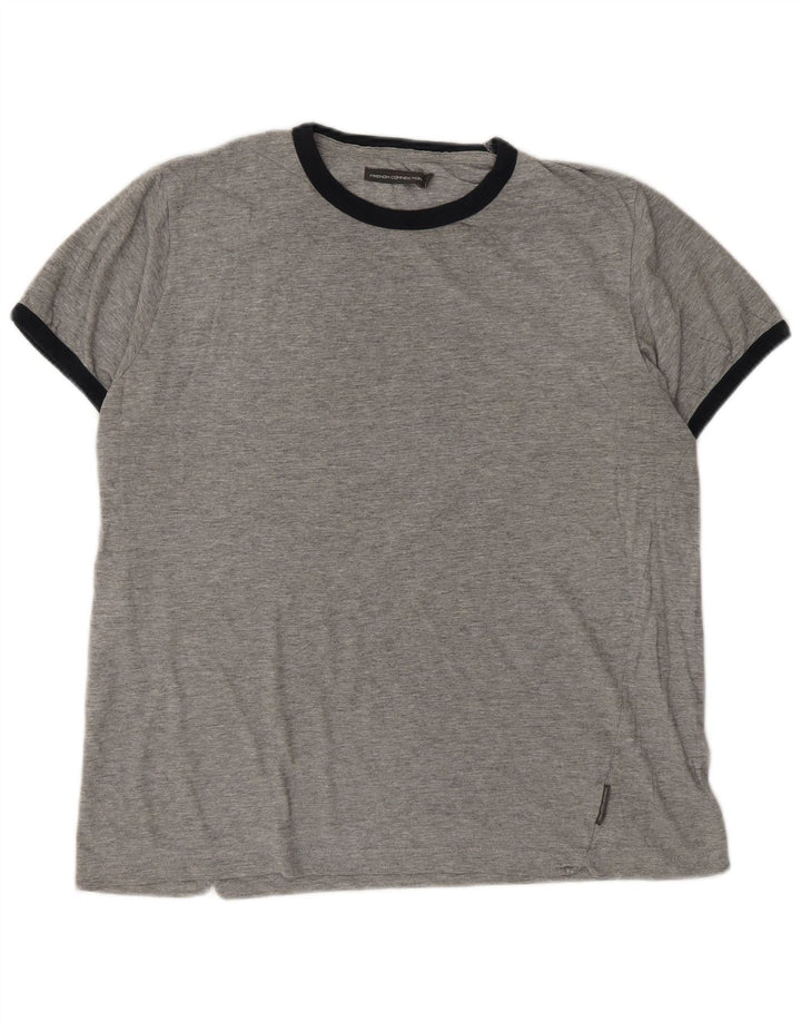French Connection Mens T-Shirt Top XL Grey Cotton