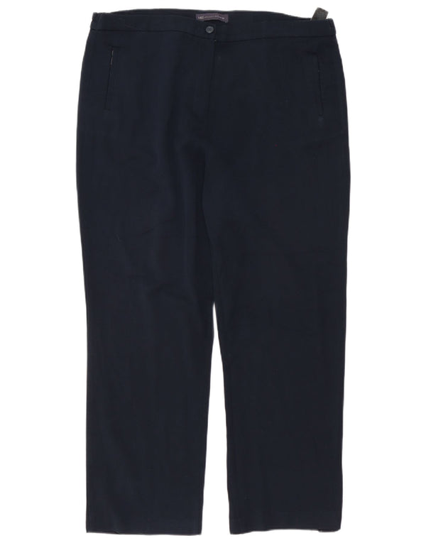 Marks & Spencer Damen Slim Fit Freizeithose W38 L27 Marineblaue Viskose