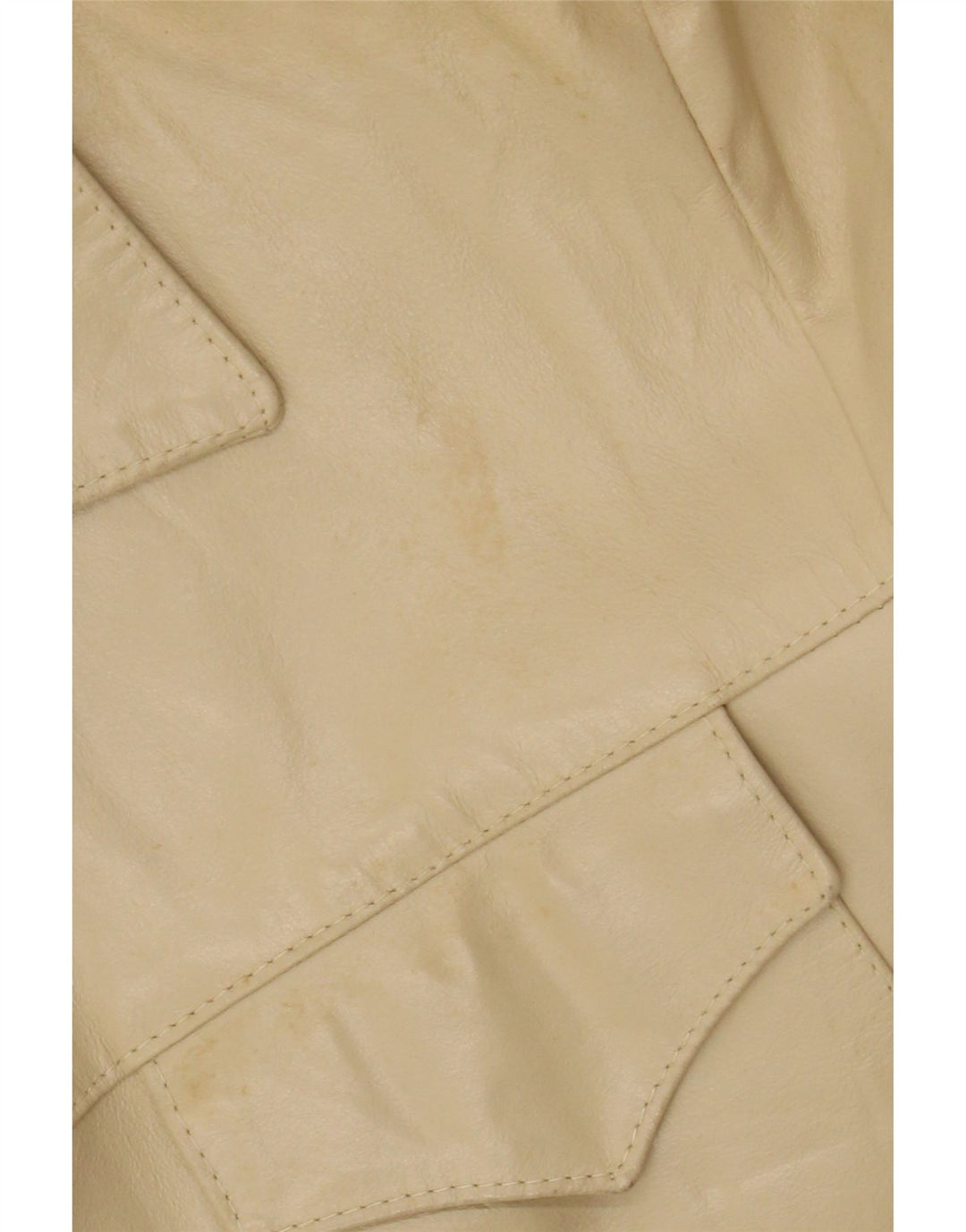 Bayside Mens Leather Jacket UK 40 Large Beige Leather