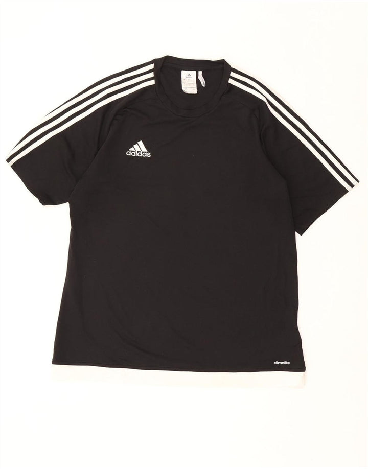 ADIDAS Mens Climalite T-Shirt Top Large Black Polyester