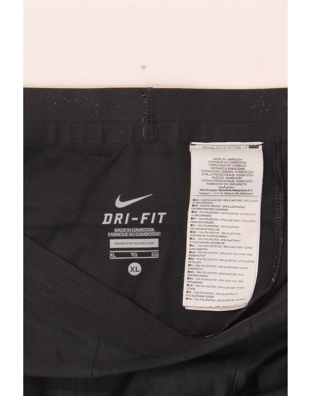 Nike Herre Dri Fit Leggings XL Sort Geometrisk Polyester
