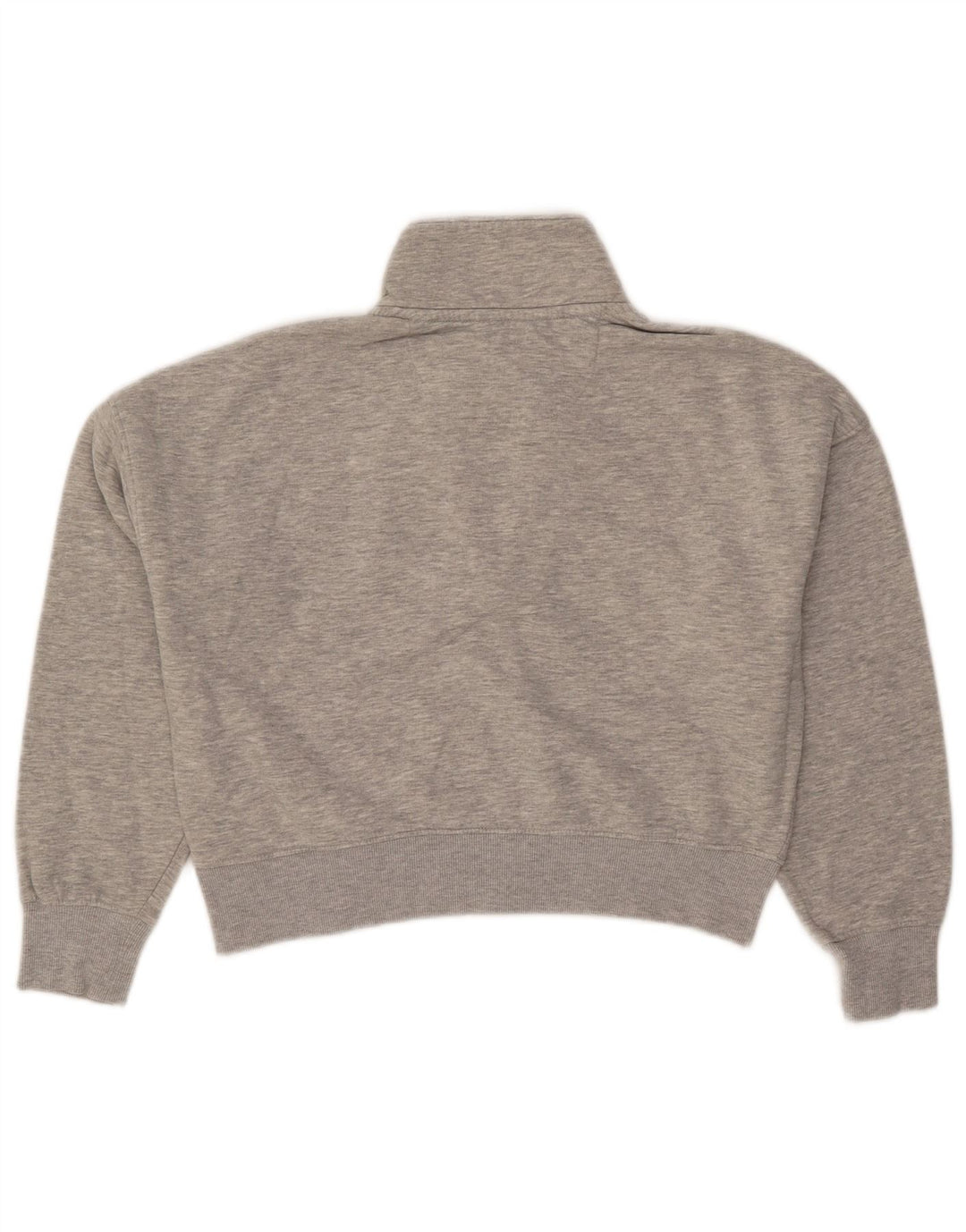 Jack Wills Womens Crop Oversized Sweatshirt Jumper UK 8 Small Grey Flecked