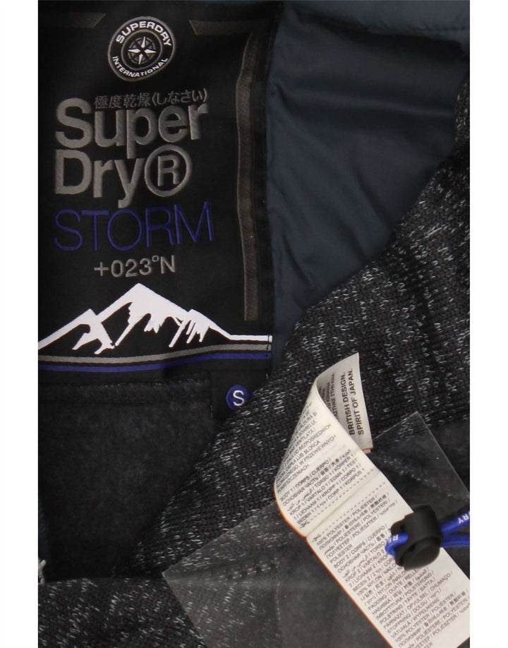 Superdry Pull à capuche zippé pour homme en polyester moucheté petit gris