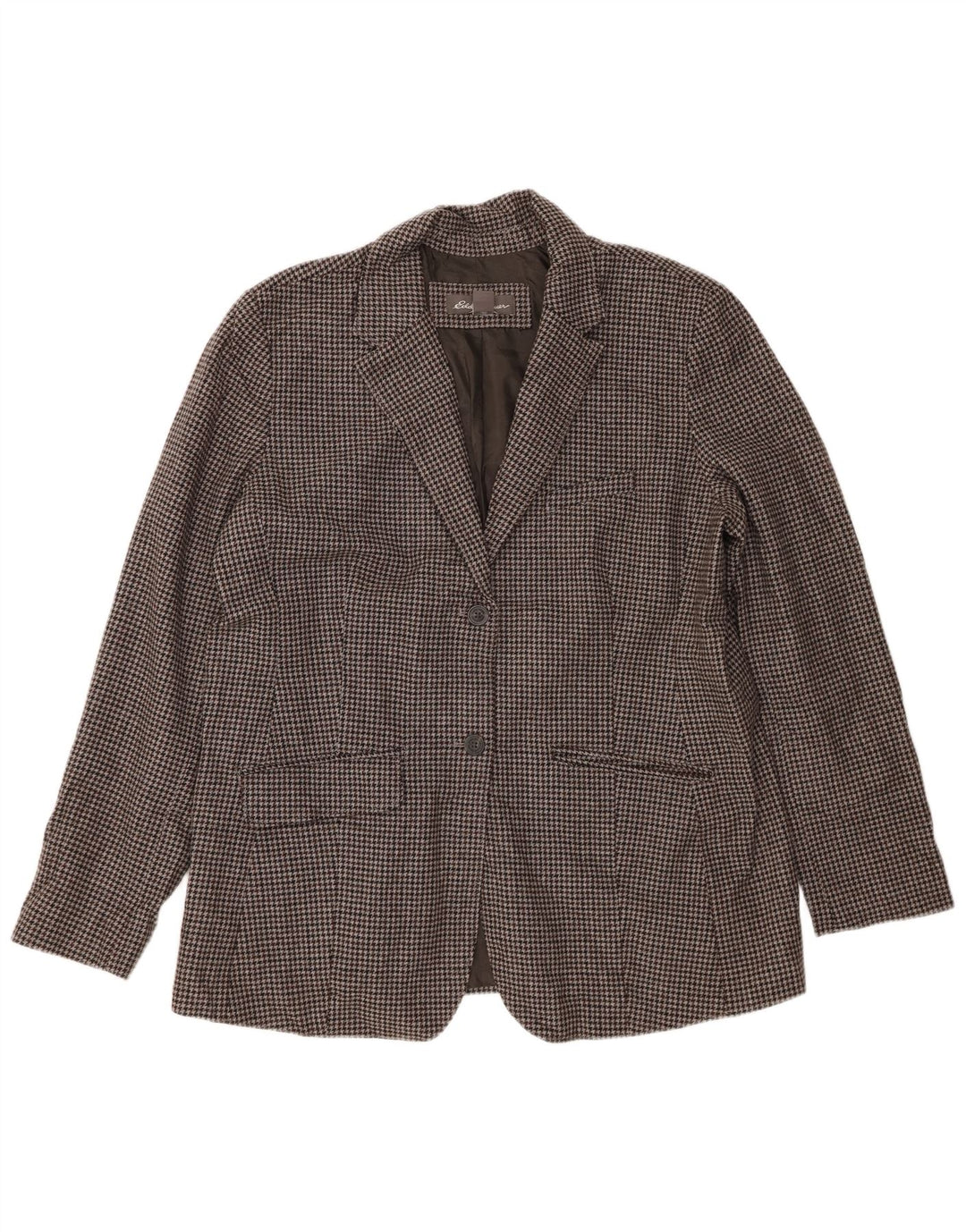 Eddie Bauer Jachetă pentru femei cu 2 nasturi SUA 20 2XL Lână gri Houndstooth