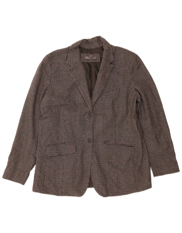 Eddie Bauer Jachetă pentru femei cu 2 nasturi SUA 20 2XL Lână gri Houndstooth