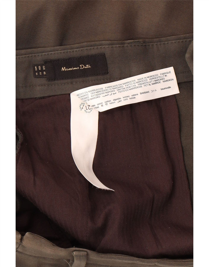 MASSIMO DUTTI Mens Chino Trousers EU 40 Medium W34 L28 Green Classic