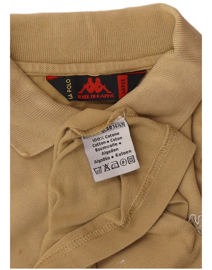 KAPPA Mens Polo Shirt Large Beige Cotton