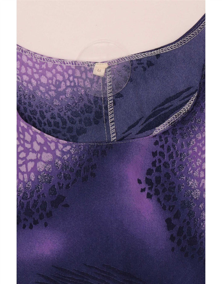 Vintage Womens Sleeveless Blouse Top IT 44 Medium Purple Spotted
