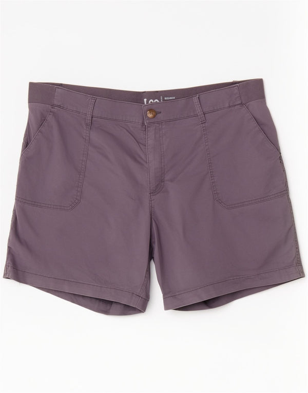 Lee Womens Mid Rise Regular Fit Bermuda Shorts US 20 3XL W40  Grey Cotton