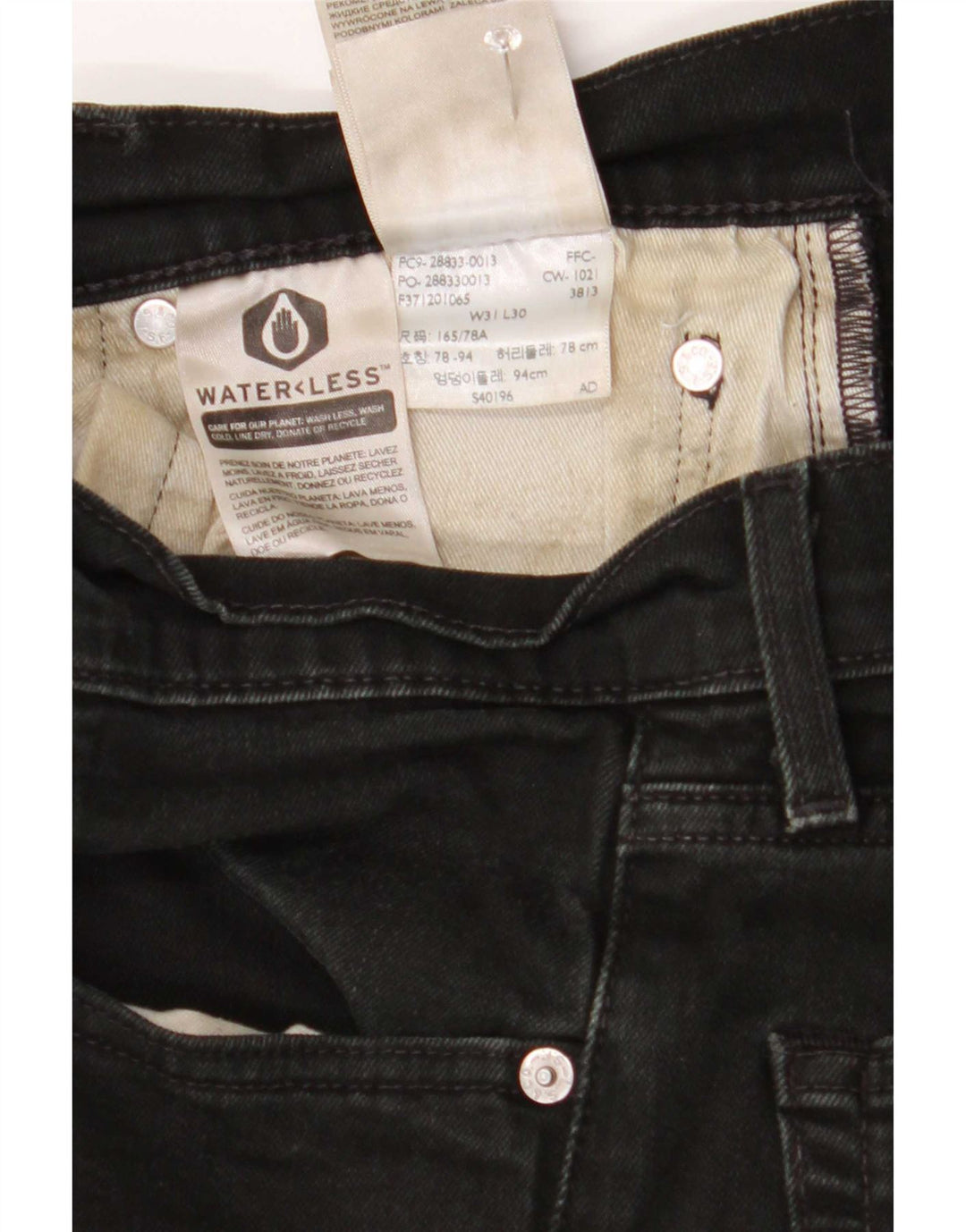 Levi's Mens Slim Jeans W31 L30 Black Cotton
