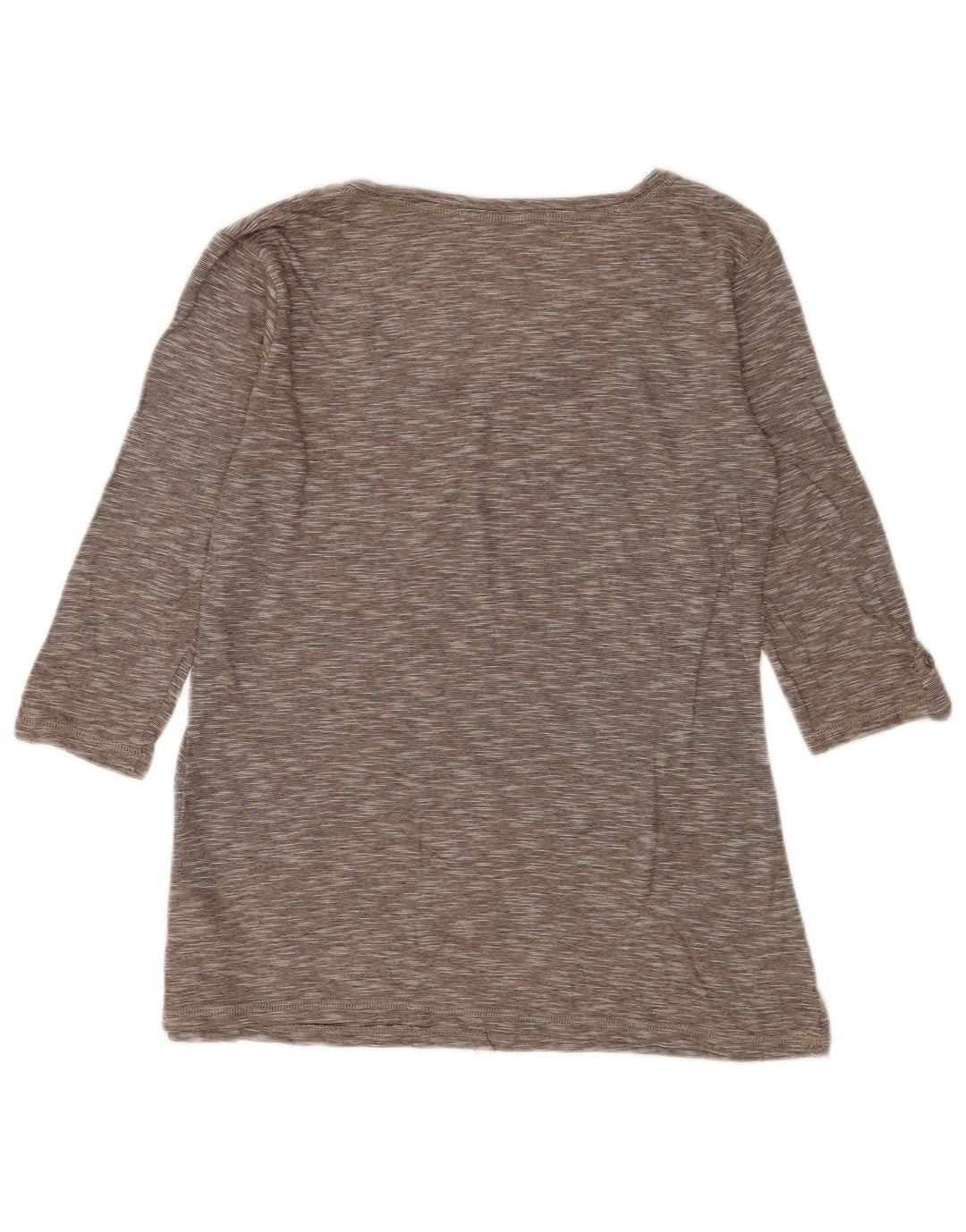 Marks & Spencer Womens Top 3/4 Sleeve UK 12 Medium Grey Flecked Cotton