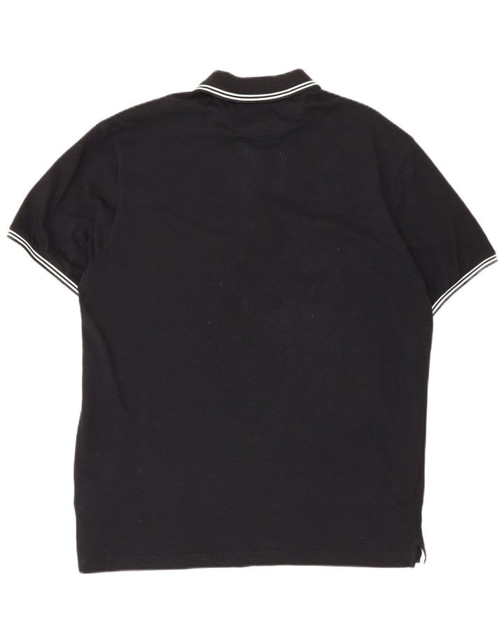 Champion Mens Easy Fit Polo Shirt Large Black Cotton